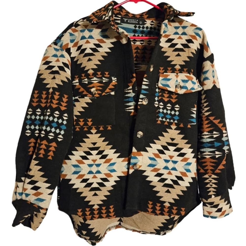 L&B Aztec Jacket Oversized Sz S